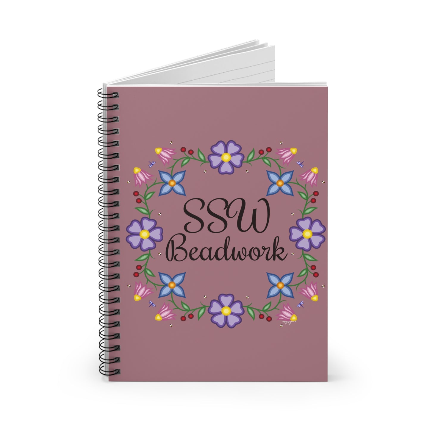 Purple Floral Spiral Notebook - Ruled Line