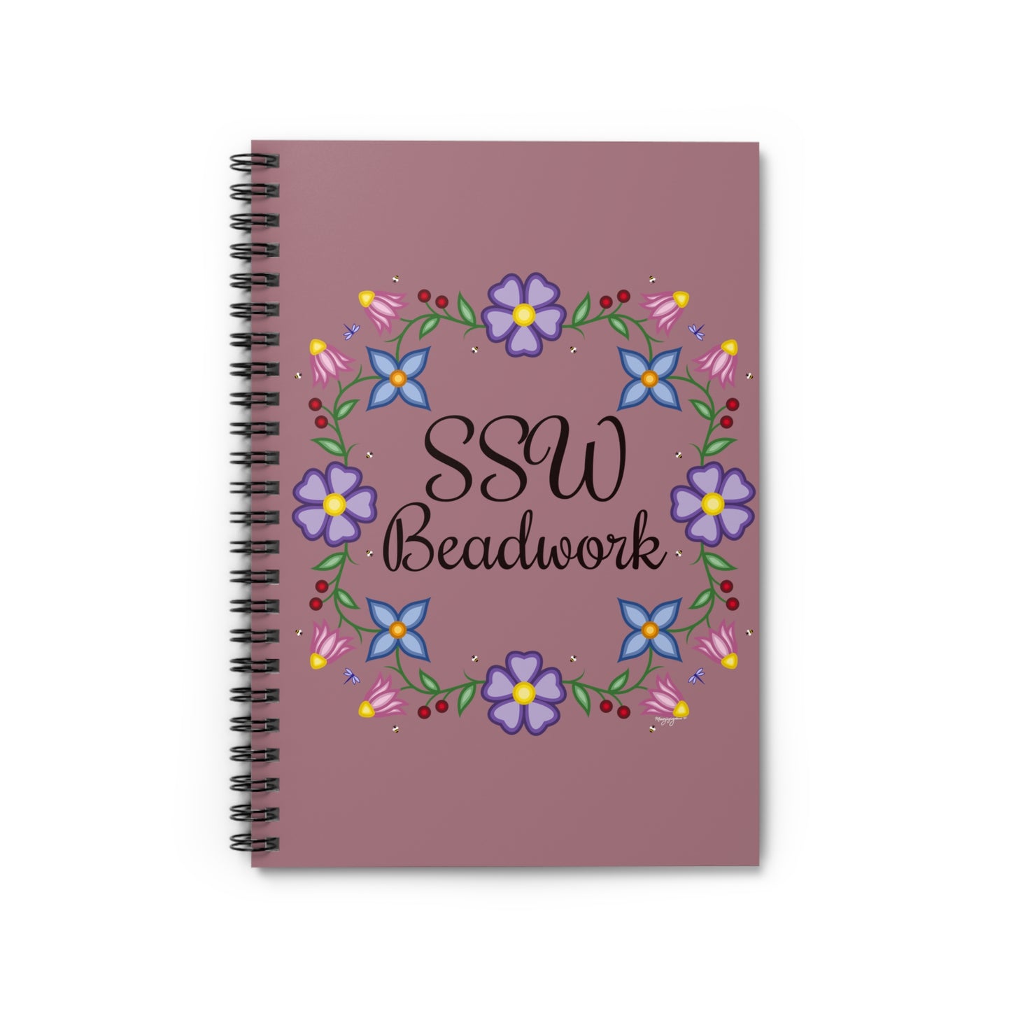 Purple Floral Spiral Notebook - Ruled Line