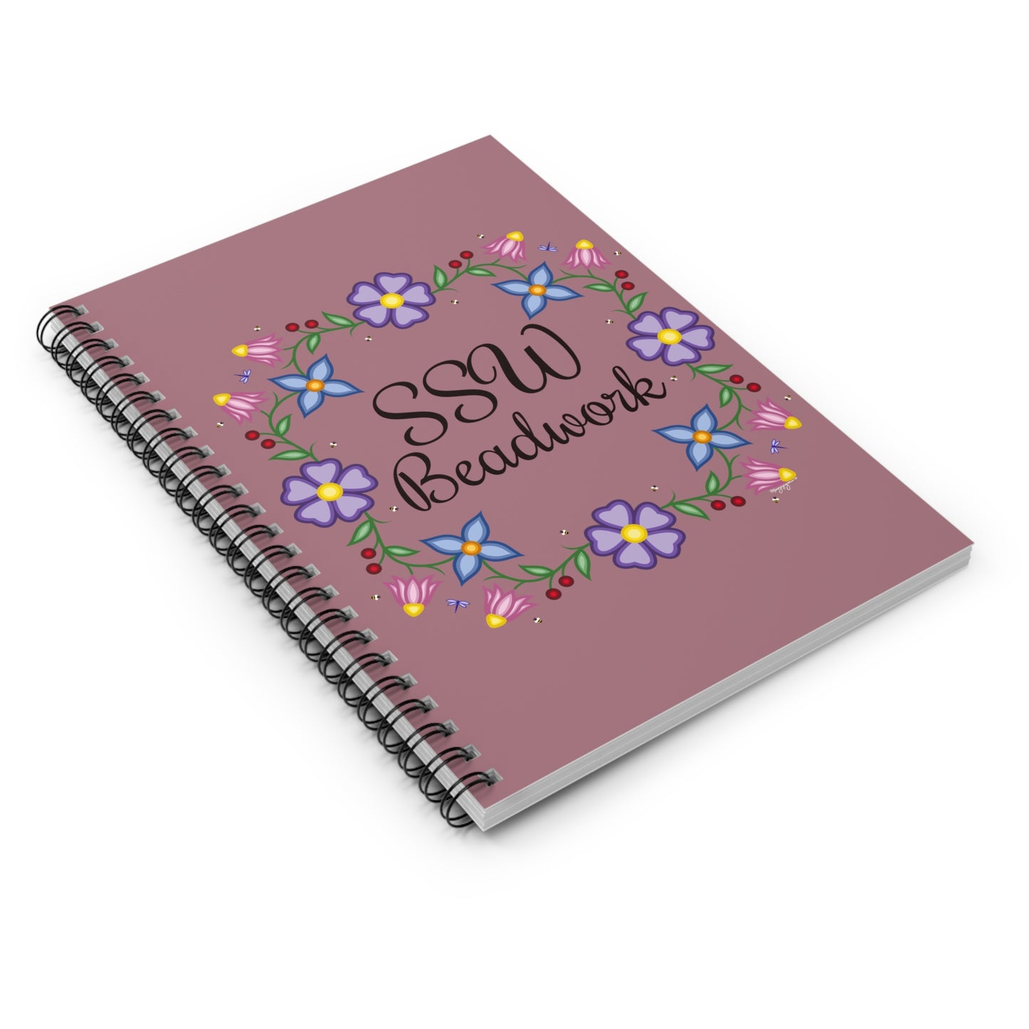 Purple Floral Spiral Notebook - Ruled Line