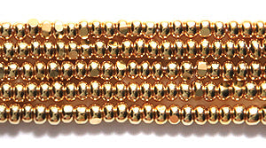 Czech Seed Bead True Cut 24 Karat Gold Plate 11/0 6 Strand