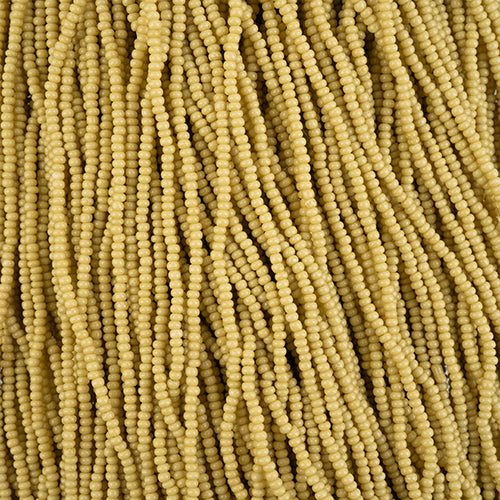Czech Seed Bead 11/0 Mustard Chalk Dyed Solgel Strung