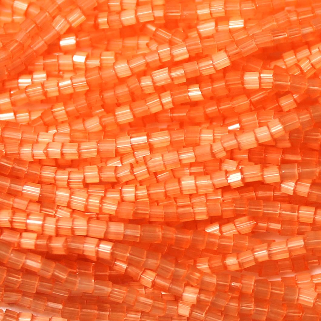 11/0 Czech Two Cut Seed Bead Coral Satin Tint**