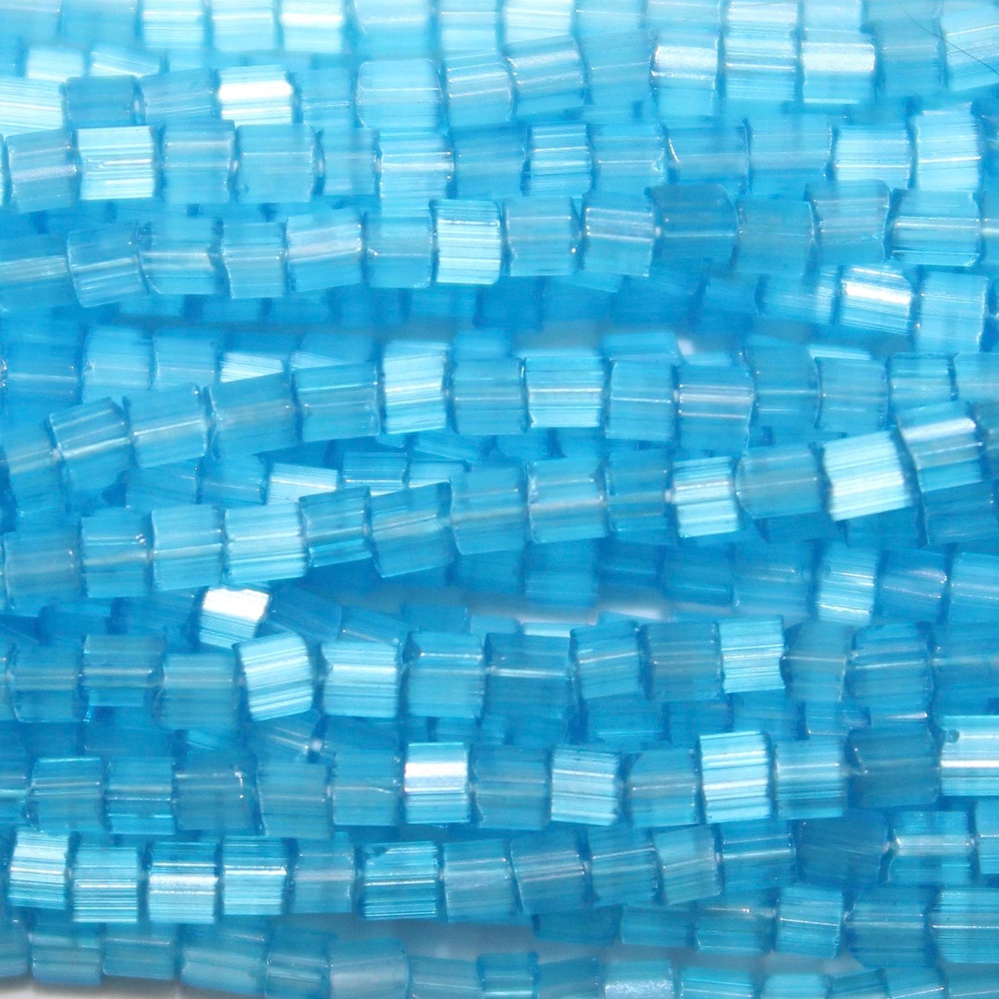 11/0 Czech Two Cut Seed Bead Light Aqua Blue Satin Tint**