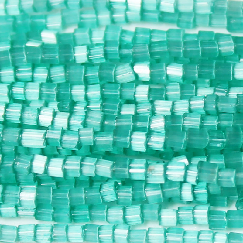 11/0 Czech Two Cut Seed Bead Emerald Satin Tint**
