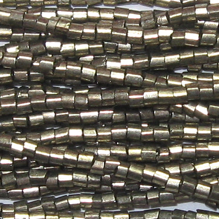 11/0 Czech Two Cut Seed Bead Terra Metallic Galvanized Steel**