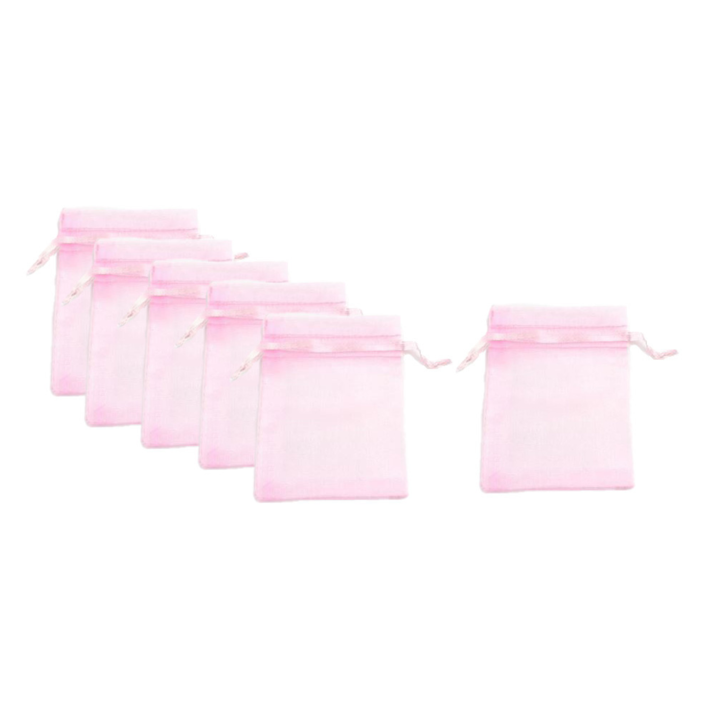 Organza Fabric Bag, Approx, 3x4in 6-ct Light Pink