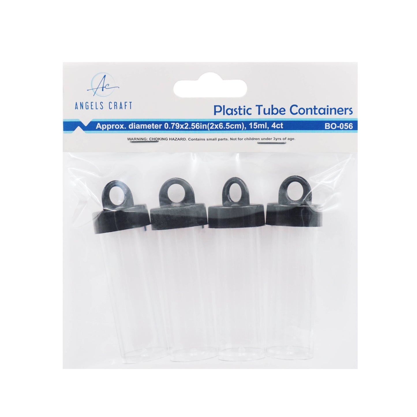 Plastic Tube Container w/ Hanging Screw Lid, 4-ct: 15ml