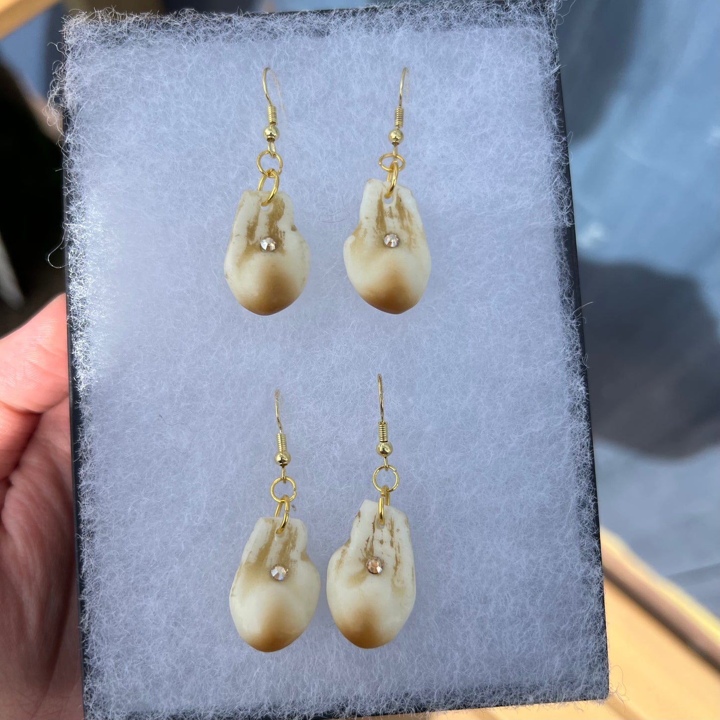 Small Imitation Elk Teeth Earrings