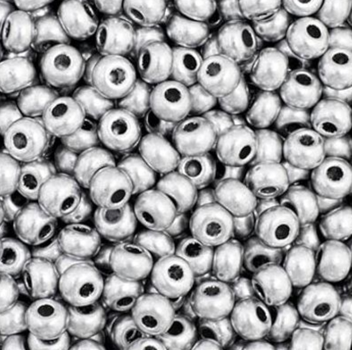 Czech Seed Bead 11/0 Vial Metallic Silver apx23g