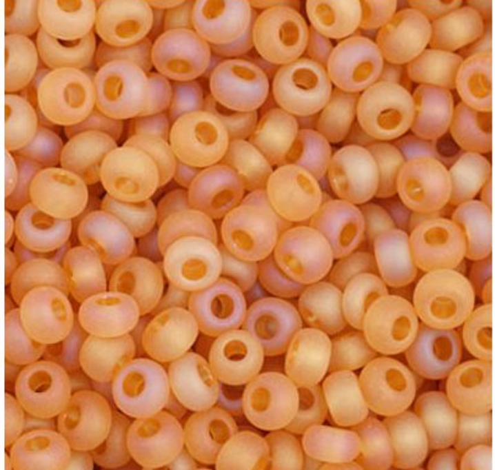 Czech Seed Bead 11/0 Vial Transparent Topaz AB Matt apx23g