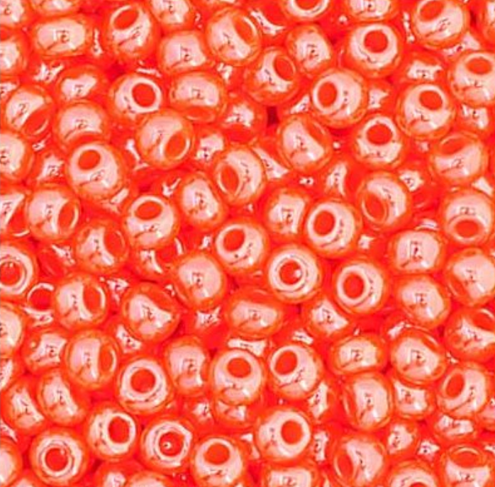 Czech Seed Bead 11/0 Vial Opaque Dark Orange Luster apx23g
