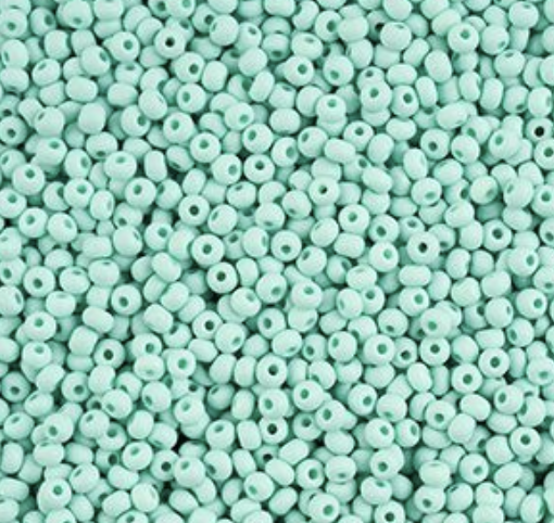 Czech Seed Bead 11/0 Vial PermaLux Dyed Chalk Mint Matt apx24g