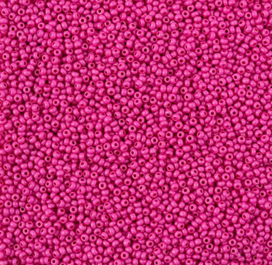 Czech Seed Bead 11/0 Vial Terra Intensive Pink Matt apx23g