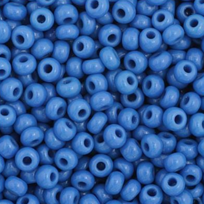 Czech Seed Bead 11/0 Vial Opaque Medium Blue apx23g