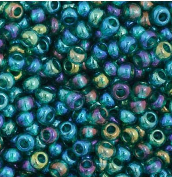 Czech Seed Bead 11/0 Vial Transparent Teal AB apx24g