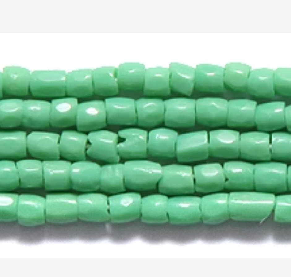 CZ Seed Bead 3-cut Opaque LT Green 9/0