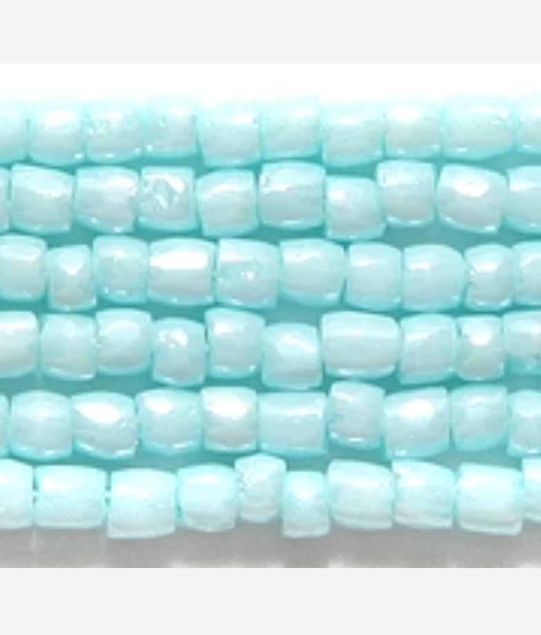 CZ Seed Bead 3-cut Solgel Pale Turquoise 9/0