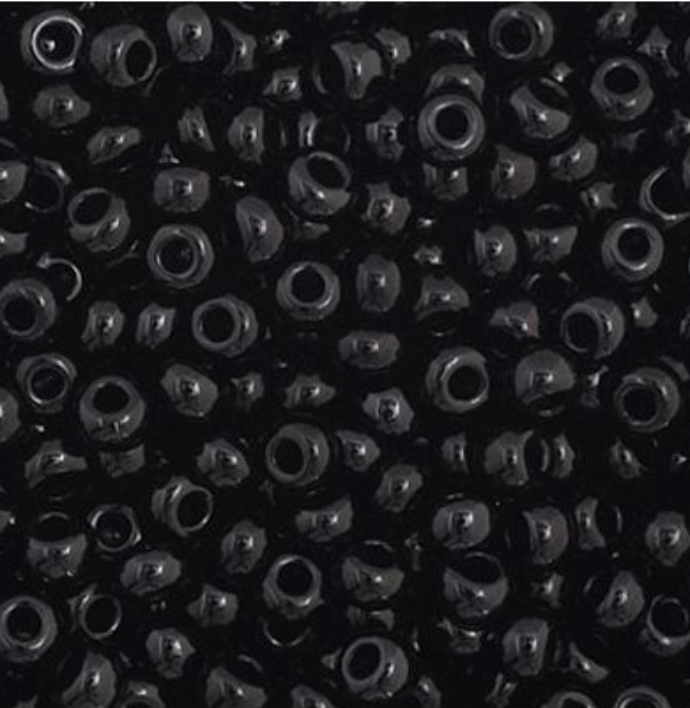 Czech Seed Bead 11/0 Vial Opaque Black apx23g