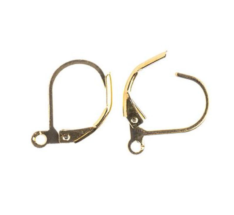 Earwire Leverback (apx 15mm) Gold 12pcs