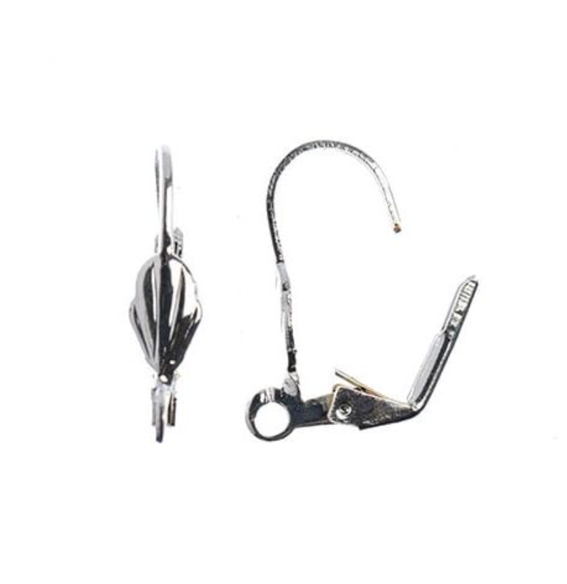 Earwire Leverback (apx 19mm) Silver 10pcs
