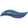 Resin Sew-On Peacock 14x47mm Celestial Royal Blue AB