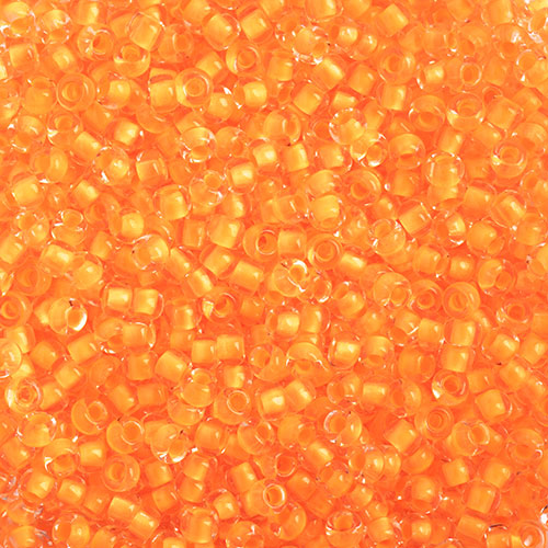 Czech Seed Bead 11/0 Vial Crystal C/L Neon Orange apx23g