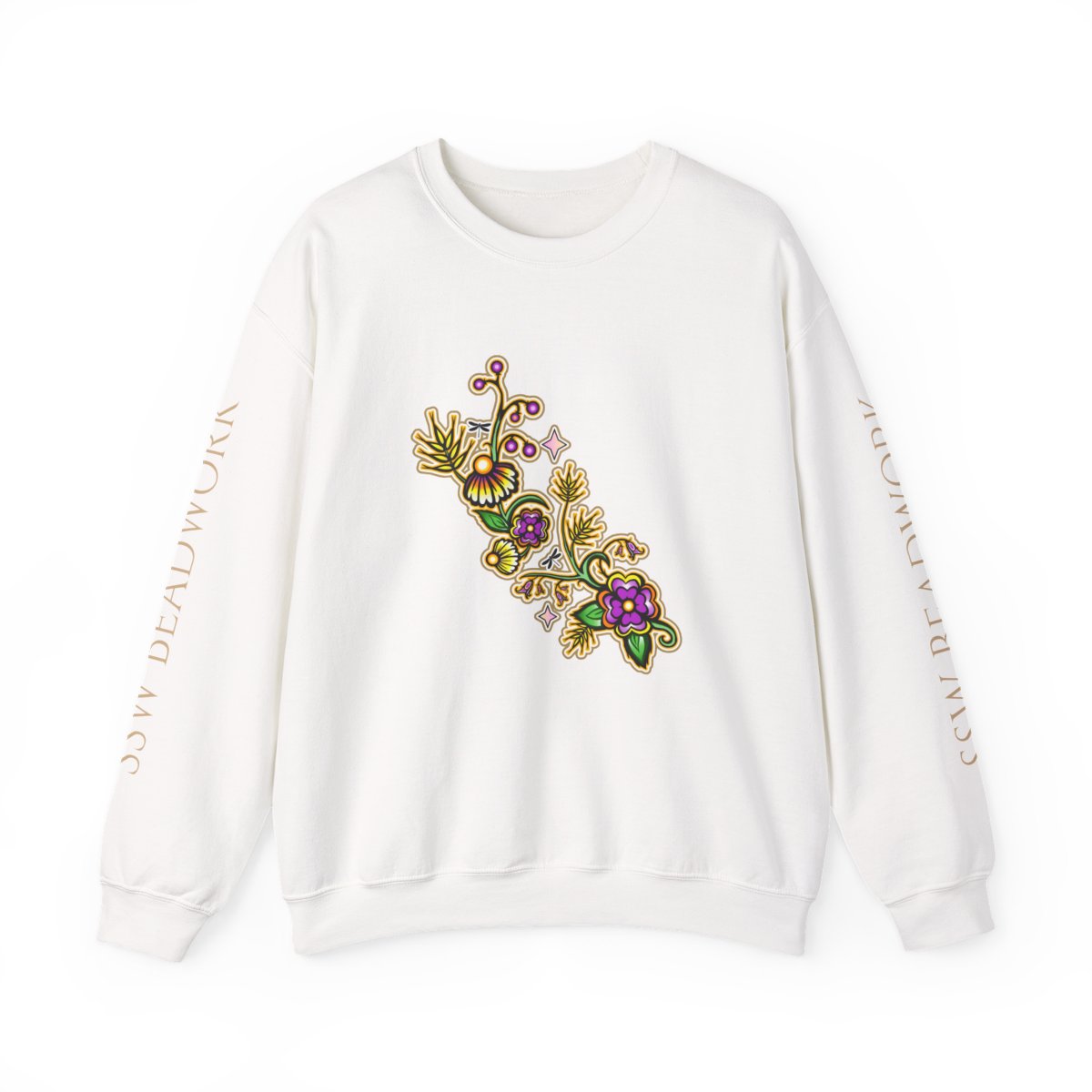 White MorningStarWorkz x SSW Beadwork Unisex Crewneck
