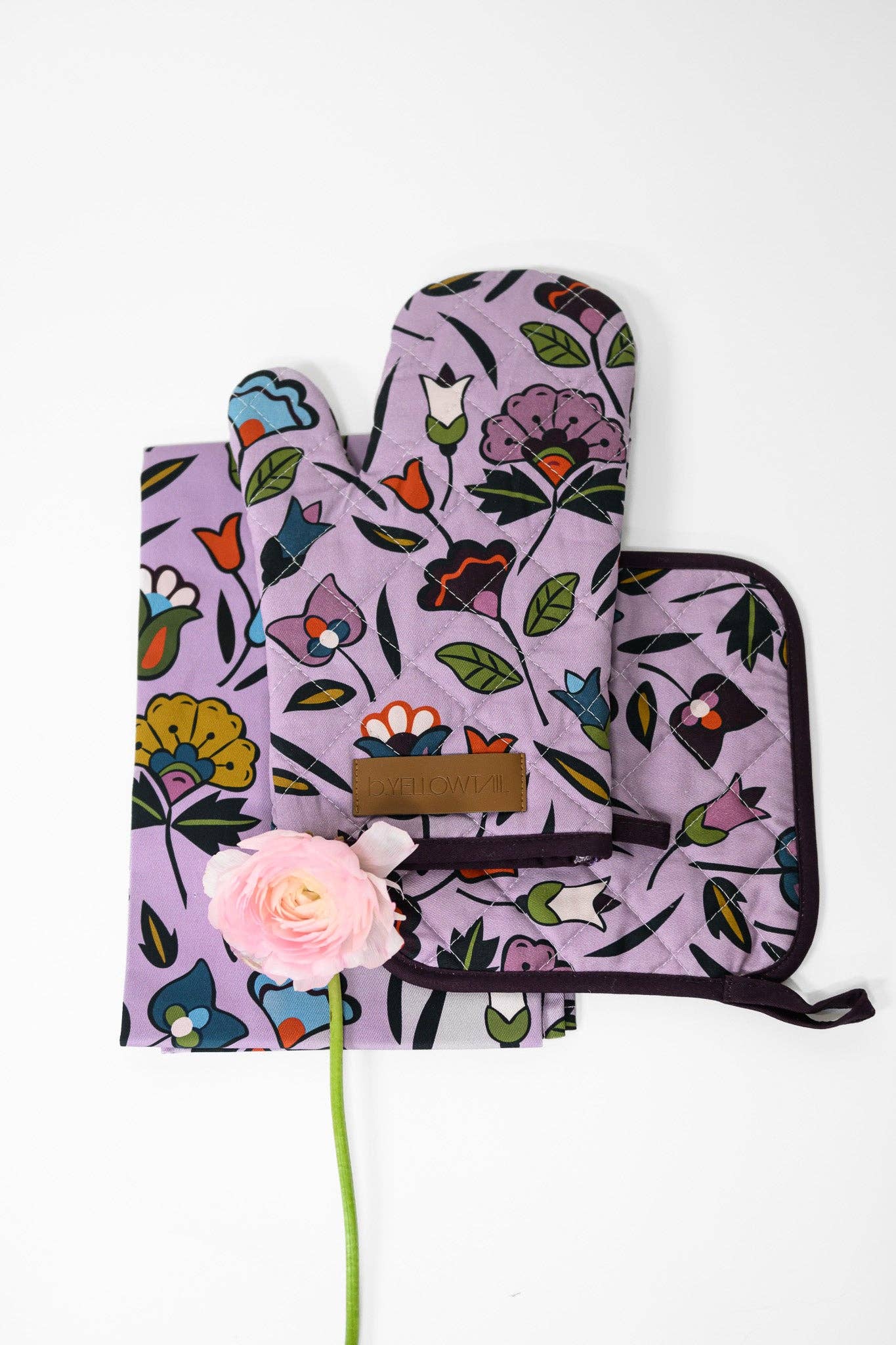 B.Yellowtail - B.Yellowtail Kitchen Towel, Oven Mitt & Pot Holder Set (Floral Bloom)