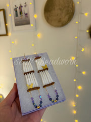 Purple Dentalium Shell Earrings with Butterflies 🦋