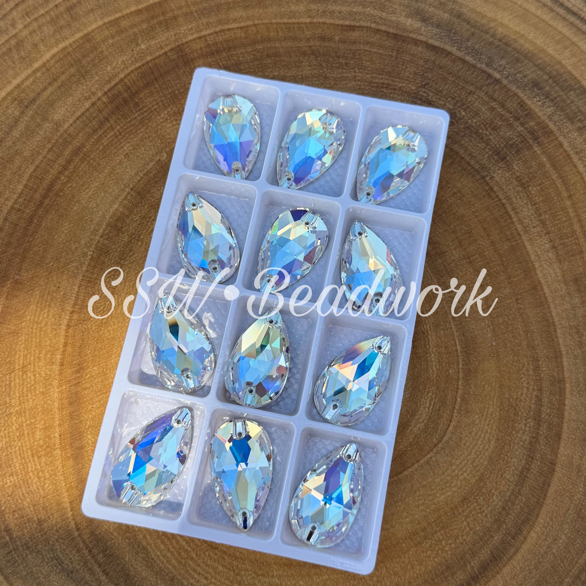 Flatback Drop Crystal Centers (Pair)