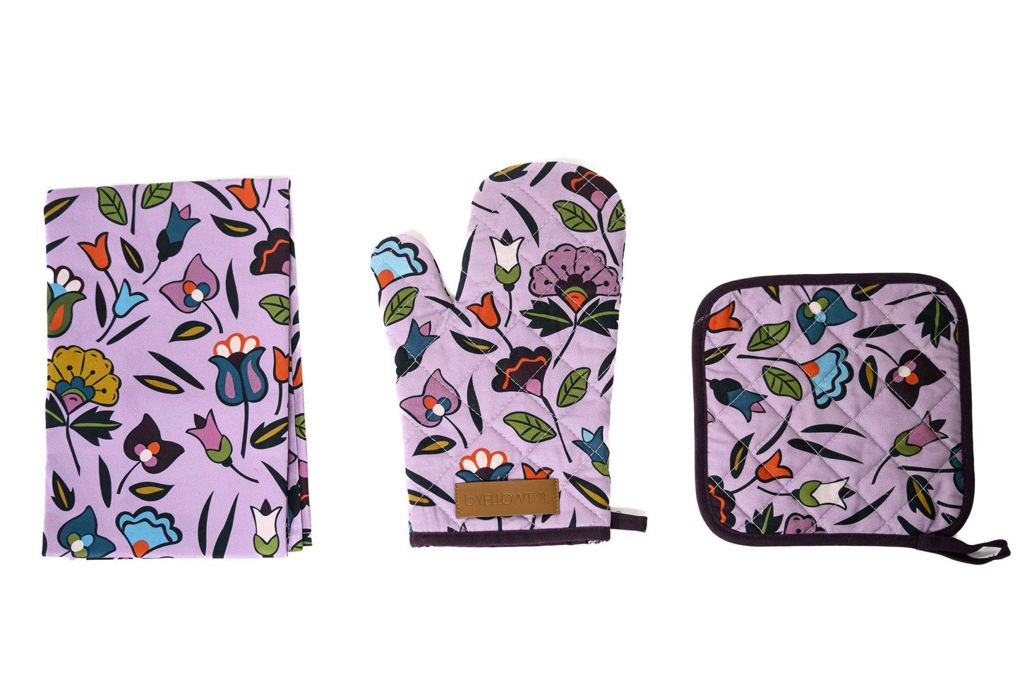 B.Yellowtail - B.Yellowtail Kitchen Towel, Oven Mitt & Pot Holder Set (Floral Bloom)