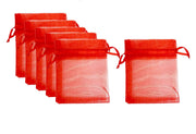 Organza Bag-RED, 6ct Asstd. Medium