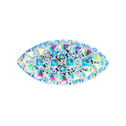 Resin Sew-on GummySpike Navette 15x30mm Crystal AB
