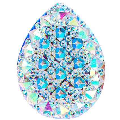 Resin Sew-on GummySpike Drop 30x40mm Crystal AB