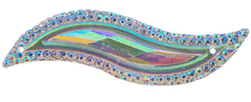 Resin Sew-On Peacock 14x47mm Celestial Crystal AB