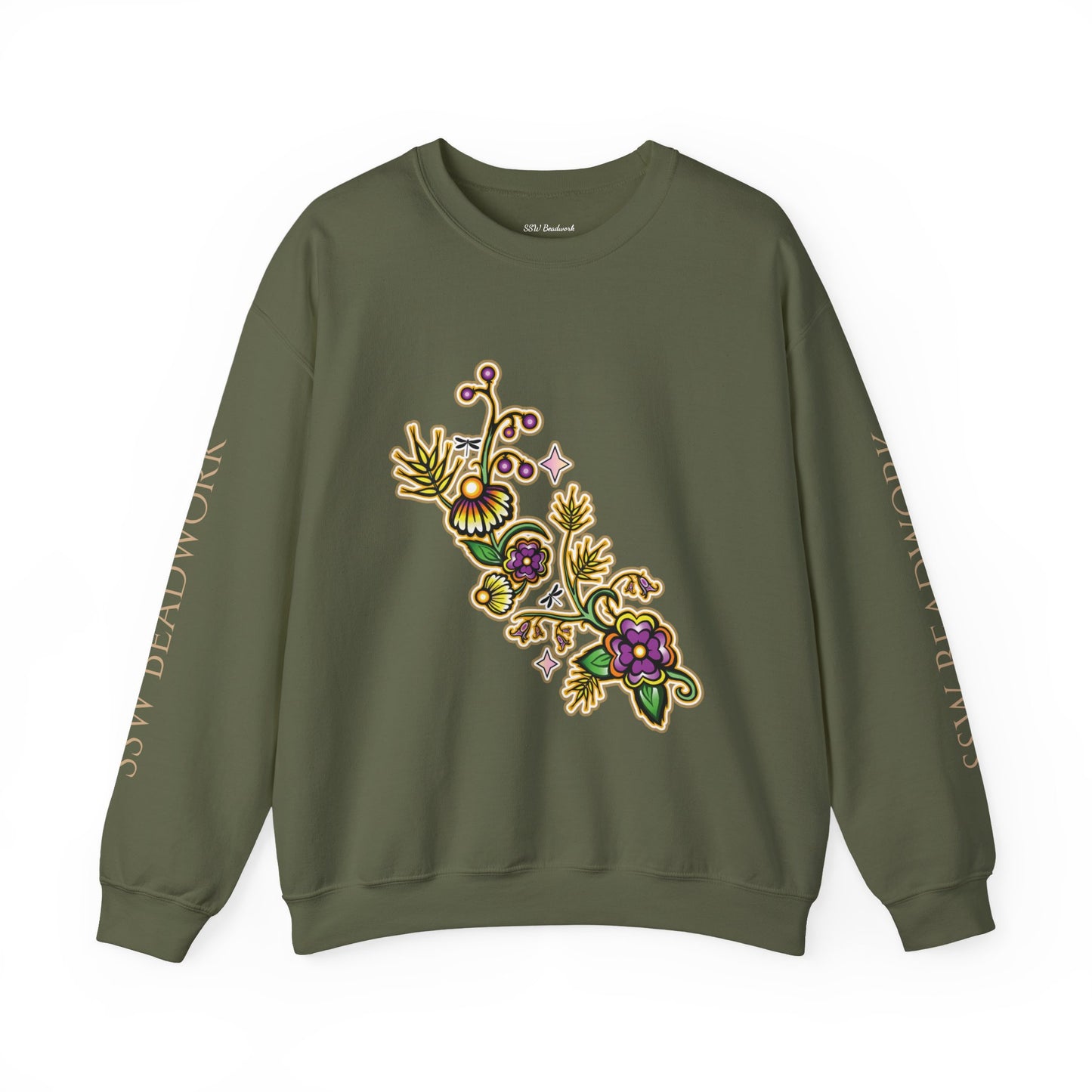 Green MorningStarWorkz x SSW Beadwork Unisex Crewneck