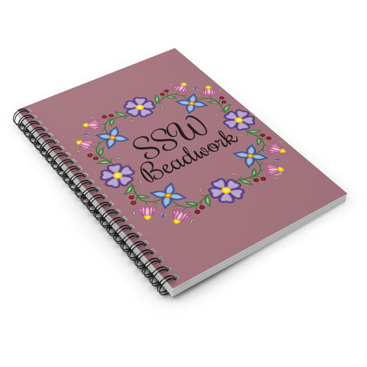 Purple Floral Spiral Notebook - Ruled Line