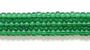10SB284: CZ Seed Bead TR Christmas Green 10/0