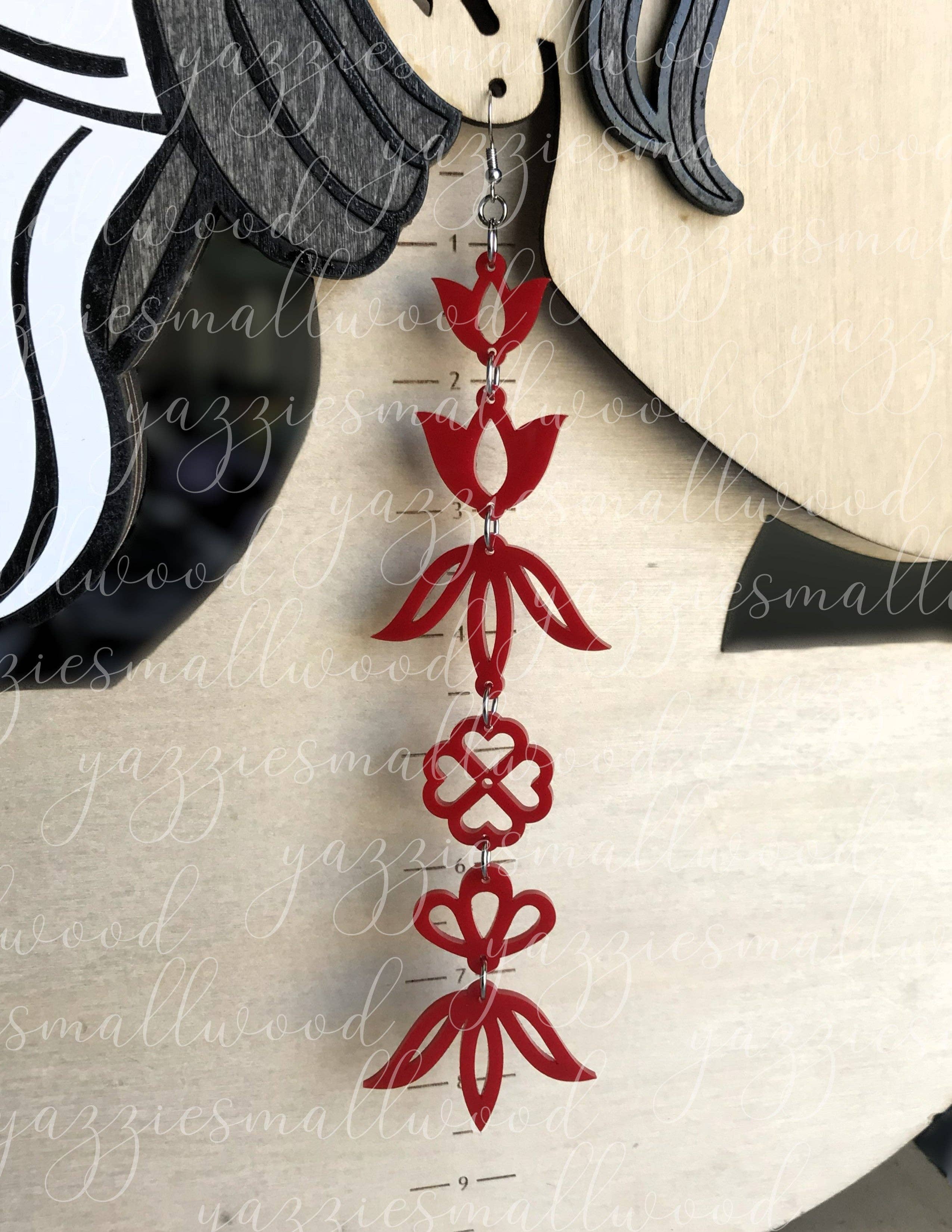 yazziesmallwood - Whimsical Florals XL earrings: Gold Mirror Flake