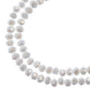 Crystal Lane DIY Rondelle 2 Strand 7in (apx110pcs) 3x4mm Opaque White AB