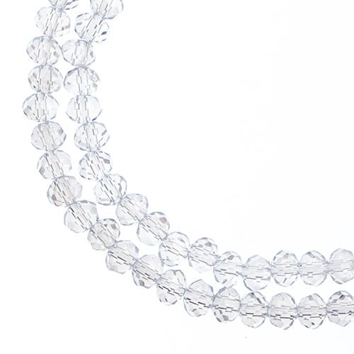 Crystal Lane DIY Rondelle 2 Strand 7in (apx110pcs) 3x4mm Transparent Crystal AB