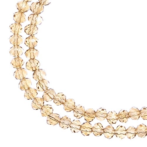 Crystal Lane DIY Rondelle 2 Strand 7in (apx110pcs) 3x4mm Transparent Topaz AB
