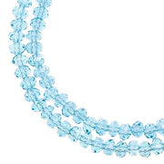 Crystal Lane DIY Rondelle 2 Strand 7in (apx110pcs) 3x4mm Transparent Blue AB