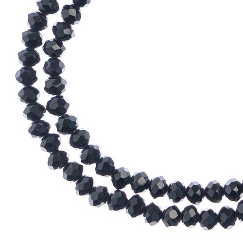 Crystal Lane DIY Rondelle 2 Strand 7in (apx110pcs) 3x4mm Opaque Black