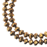 Crystal Lane DIY Rondelle 2 Strand 7in (apx58pcs) 6x8mm Opaque Gold Iris