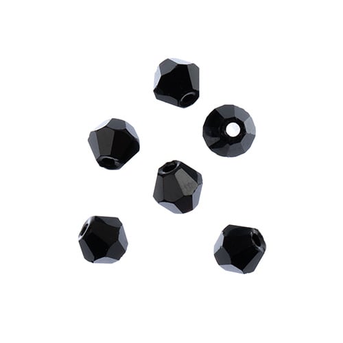 Crystal Lane DIY Bicone 2Strand 7in (apx96pcs) 4mm Opaque Black