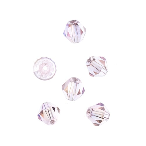 Crystal Lane DIY Bicone 2Strand 7in (apx64pcs) 6mm Transparent Pink AB