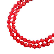 Crystal Lane DIY Bicone 2Strand 7in (apx64pcs) 6mm Transparent Red