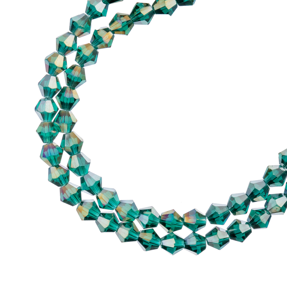 Crystal Lane DIY Bicone 2Strand 7in (apx64pcs) 6mm Transparent Dark Green AB
