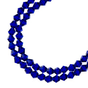 Crystal Lane DIY Bicone 2Strand 7in (apx64pcs) 6mm Transparent Dark Sapphire